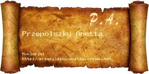 Przepolszky Anetta névjegykártya